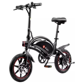 DYU D3F  Elektrische fiets 14 inch - deels opvouwbaar- zwart - 