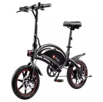 DYU D3F  Elektrische fiets 14 inch - deels opvouwbaar- zwart - 2024 model