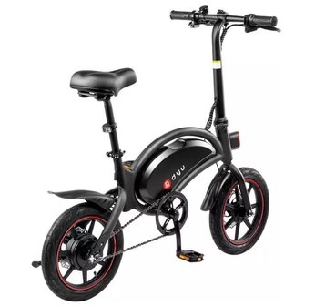 DYU D3F  Elektrische fiets 14 inch - deels opvouwbaar- zwart - 2024 model