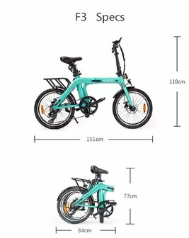 Mobot S3 - E Bike - Elektrische Fiets - Vouwfiets - 20 Inch- 250W - 10Ah - Max. 25 km/u - Shimano kakiblauw