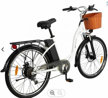 DYU C6 12.5 AH  - Elektrische fiets -  26 inch 250W  -- uitneembare batterij wit of zwart