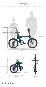 FIIDO X opvouwbare elektrische fiets 250W 11.6 AH- 20&#039;&#039; 