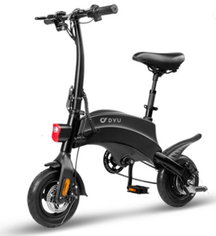 DYU S2  Elektrische fiets - deels opvouwbaar- zwart - 10 inch 10AH