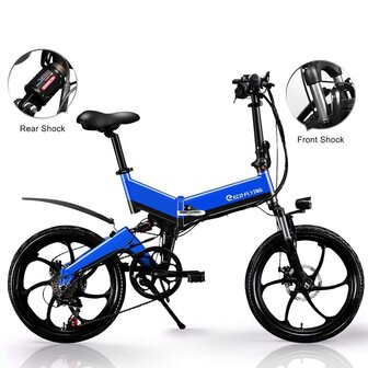 Eco Flying F501 250W 10AH -Elektrische fiets blauw