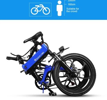 Eco Flying F501 250W 10AH -Elektrische fiets blauw