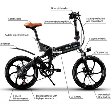 Eco Flying F501 250W 10AH -Elektrische fiets blauw
