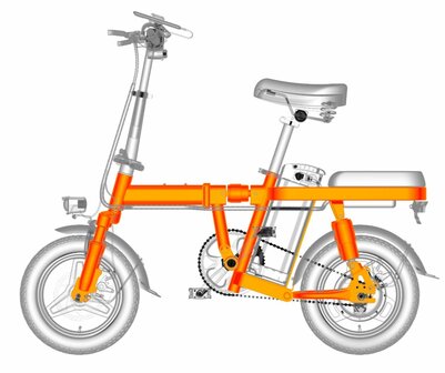 Engwe T14 Pro - 250W 14 inch - 10 AH - Elektrische fiets -WIT- Uitneembare batterij