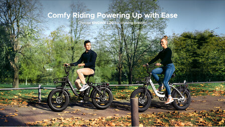 Engwe L20 - 20 INCH - Elektrische fatbike- Lage instap- 4 kleuren -- Achter en voorrek - Multifunctioneel 