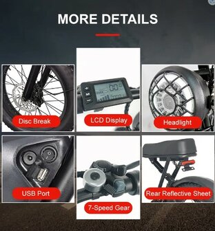 C91 20 INCH Fatbike 20AH Elektrische fat bike zwarte zadel VOORRAAD!! ACTIE 250W