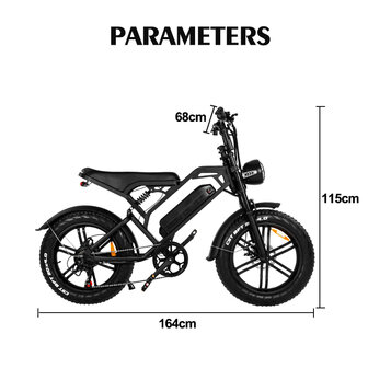 V20 15 AH Elektrische fat bike bruine zadel 2023 MODEL!!!! 250W 