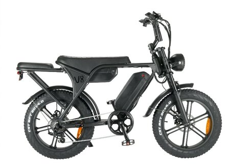 OUXI V8+ Fatbike | Dubbele Accu | Zwart | Inclusief Garantie | 250W | Trapondersteuning | Elektrische Fatbike