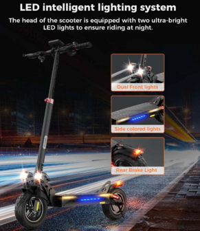 iScooter iX4 Elektrische Scooter 48V 15Ah 800W 10 inch 40-45KM 