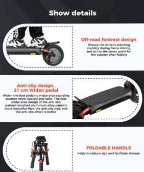iScooter iX4 Elektrische Scooter 48V 15Ah 800W 10 inch 40-45KM 