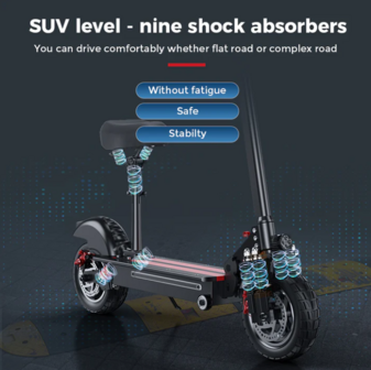iScooter iX5 Elektrische Scooter 42V 15Ah 1000W 10 inch Opvouwbare Bromscooter 40-45KM Bereik