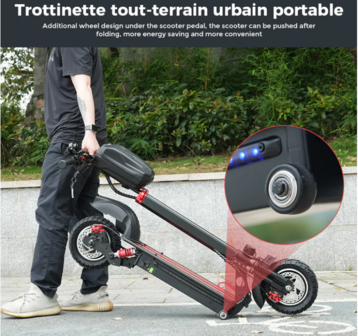 iScooter iX5 Elektrische Scooter 42V 15Ah 1000W 10 inch Opvouwbare Bromscooter 40-45KM Bereik Maximale Belasting 150Kg