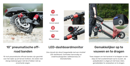 iScooter iX5 Elektrische Scooter 42V 15Ah 1000W 10 inch Opvouwbare Bromscooter 40-45KM Bereik