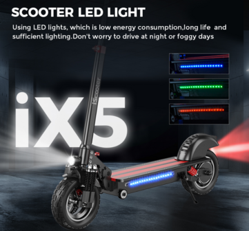 iScooter iX5 Elektrische Scooter 42V 15Ah 1000W 10 inch Opvouwbare Bromscooter 40-45KM Bereik