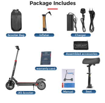iScooter iX5 Elektrische Scooter 42V 15Ah 1000W 10 inch Opvouwbare Bromscooter 40-45KM Bereik