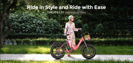 Engwe L20 - 20 INCH - Elektrische fatbike- Lage instap- 4 kleuren -- Achter en voorrek - Multifunctioneel 