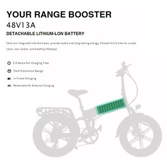 Engwe Engine X - Elektrische fatbike--  Opvouwbaar- Achterrek - 2 kleuren