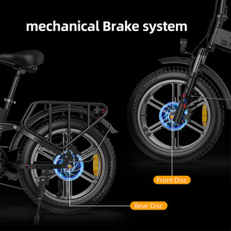 Engwe Engine X - Elektrische fatbike--  Opvouwbaar- Achterrek - 2 kleuren