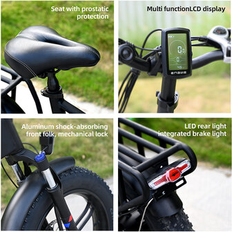 Engwe Engine X - Elektrische fatbike--  Opvouwbaar- Achterrek - 2 kleuren