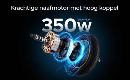 ENGWE Y1 -  opvouwbare elektrische scooter -  10 inch 3.0 inch band -  350W motor, 25 km / h snelheid, 13Ah batterij, 65 km kilometers