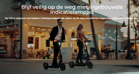 ENGWE Y1 -  opvouwbare elektrische scooter -  10 inch 3.0 inch band -  350W motor, 25 km / h snelheid, 13Ah batterij, 65 km kilometers