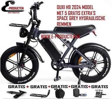 OUXI H9 SPACE GREY - FATBIKE- Gratis extra&#039;s- hydraulische remmen