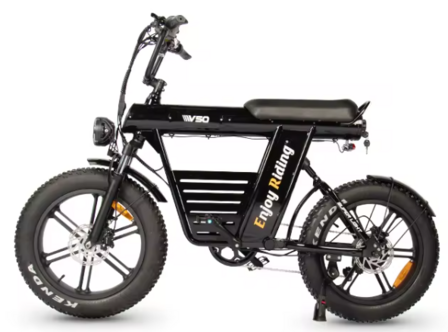 V50 15 AH Elektrische fat bike zwarte zadel 2024 MODEL!!!! 250W zwart