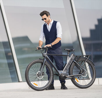 ENGWE P275 Pro- elektrische stadsfiets met bafang midden motor- - 19.2 AH- Oranje Zwart - Carbon ketting