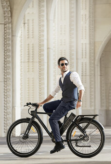 ENGWE P275 Pro- elektrische stadsfiets met bafang midden motor- - 19.2 AH- Oranje Zwart - Carbon ketting