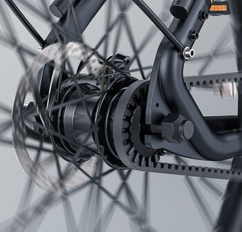 ENGWE P275 Pro- elektrische stadsfiets met bafang midden motor- - 19.2 AH- Oranje Zwart - Carbon ketting