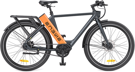 ENGWE P275 Pro- elektrische stadsfiets met bafang midden motor- - 19.2 AH- Oranje Zwart - Carbon ketting