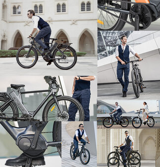 ENGWE P275 Pro- elektrische stadsfiets met bafang midden motor- - 19.2 AH- Oranje Zwart - Carbon ketting