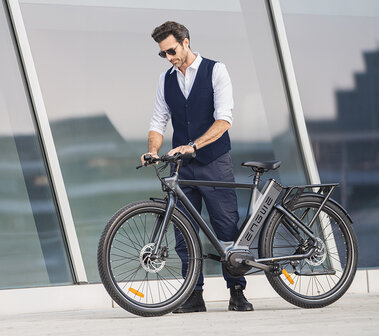 ENGWE P275 Pro- elektrische stadsfiets met bafang midden motor- - 19.2 AH- Oranje Zwart - Carbon ketting
