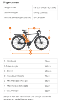 ENGWE P275 Pro- elektrische stadsfiets met bafang midden motor- - 19.2 AH- Oranje Zwart - Carbon ketting