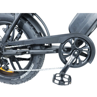 C80 Max Fatbike - Dubbele Accu - Zwart + alarm + voetsteunen + kettingkast + tas + telefoonhouder