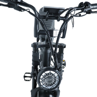 C80 Max Fatbike - Dubbele Accu - Zwart + alarm + voetsteunen + kettingkast + tas + telefoonhouder