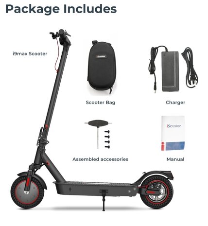 iScooter i9 max Elektrische Scooter 42V 10Ah 500W 10 inch Opvouwbare Step