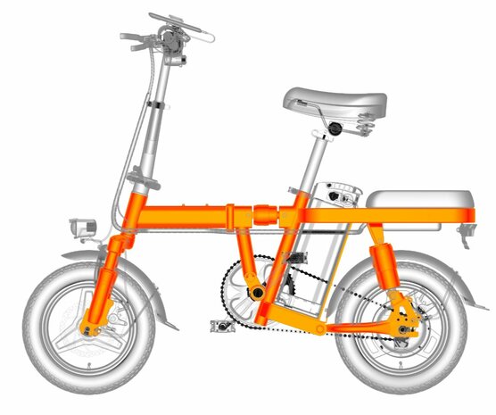 Engwe T14 Pro - 250W 14 inch - 10 AH - Elektrische fiets -WIT- Uitneembare batterij