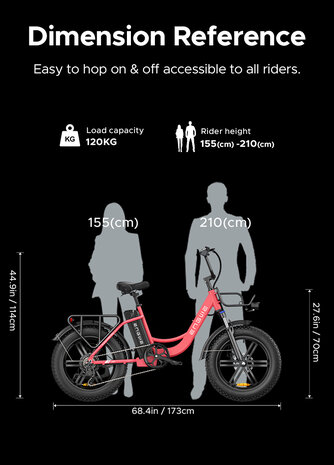 Engwe L20 - 20 INCH - Elektrische fatbike- Lage instap- 4 kleuren -- Achter en voorrek - Multifunctioneel 