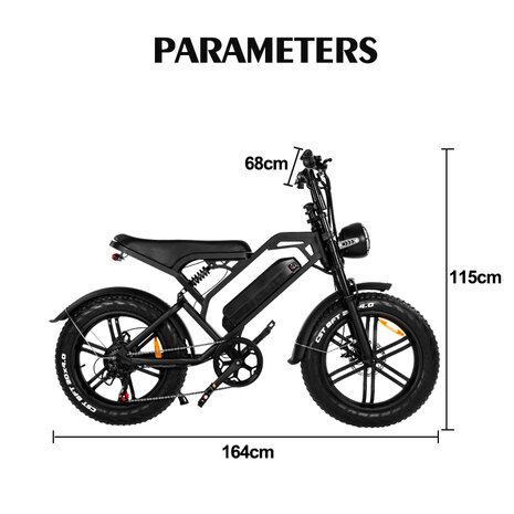 V20 15 AH Elektrische fat bike bruine zadel 2023 MODEL!!!! 250W 