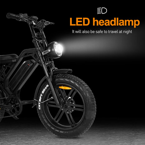 V20 15 AH Elektrische fat bike bruine zadel 2023 MODEL!!!! 250W 