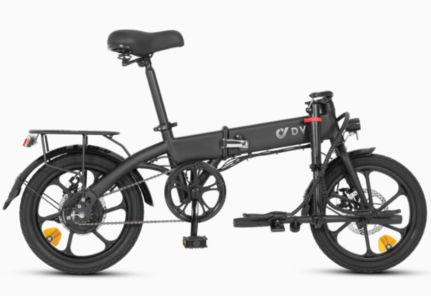 DYU A1F Elektrische stadsfiets 16 Inch 250W Motor 25Km / h Snelheid 36V 7.5Ah Batterij Dubbele mechanische schijfrem 120KG Max. belasting Opvouwbare e-bike - Zwart