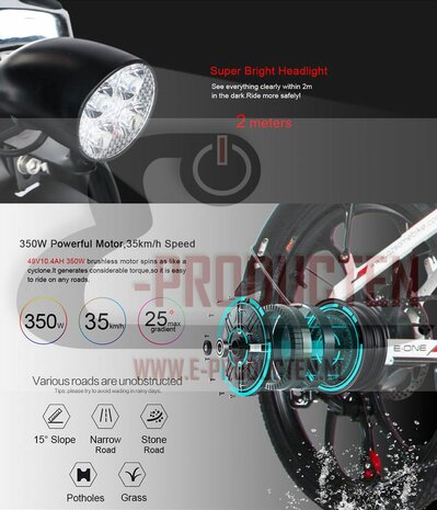 SAMEBIKE 20LVXD30 - 20 inch  10AH- Elektrische fiets   Zwart of Wit