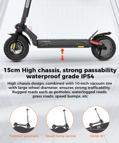 iScooter iX4 Elektrische Scooter 48V 15Ah 800W 10 inch 40-45KM 