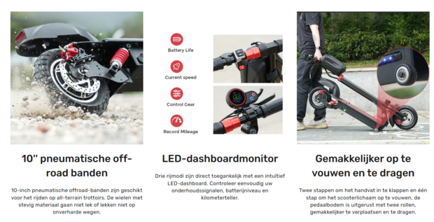 iScooter iX5 Elektrische Scooter 42V 15Ah 1000W 10 inch Opvouwbare Bromscooter 40-45KM Bereik