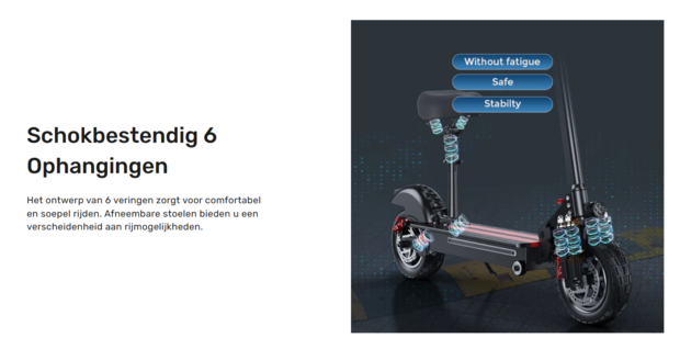 iScooter iX5 Elektrische Scooter 42V 15Ah 1000W 10 inch Opvouwbare Bromscooter 40-45KM Bereik