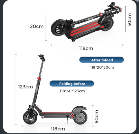 iScooter iX5 Elektrische Scooter 42V 15Ah 1000W 10 inch Opvouwbare Bromscooter 40-45KM Bereik Maximale Belasting 150Kg